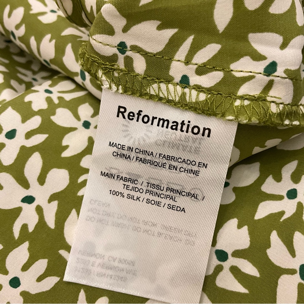 REFORMATION 90s‎ Silk Satin Daisy Ditsy Floral Print A-Line Skater Mini Skirt 2 - Picture 8 of 10